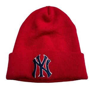 Vintage Red New York Yankees Annco Women’s OS Beanie Hat NY NYC MLB